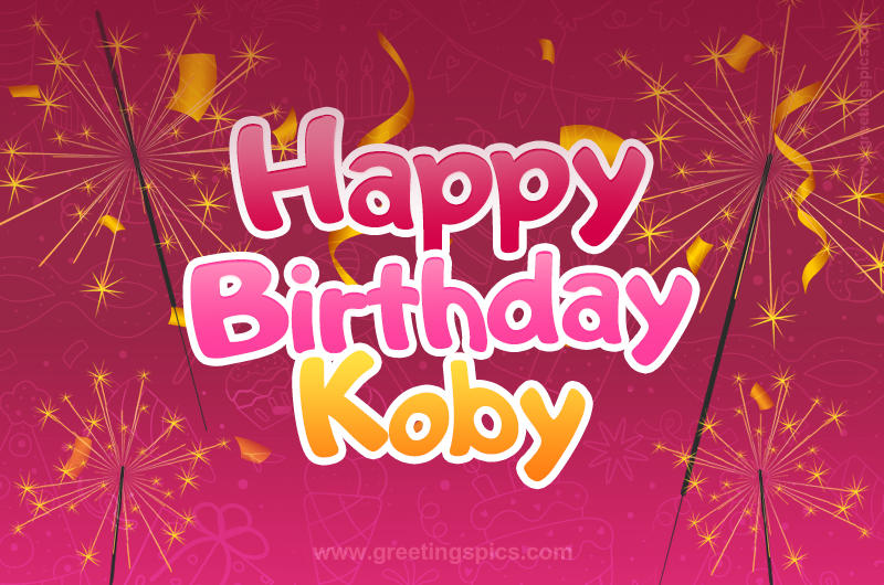 Happy Birthday Koby Image with sparklers