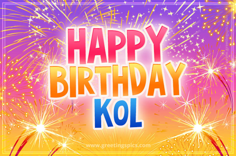 Happy Birthday Kol Picture with fireworks