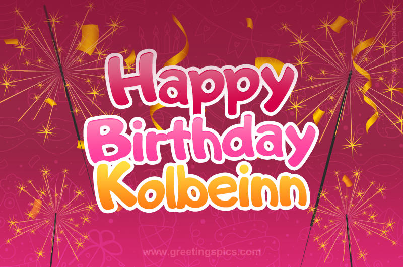 Happy Birthday Kolbeinn Image with sparklers