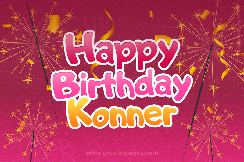 Happy Birthday Konner Image with sparklers