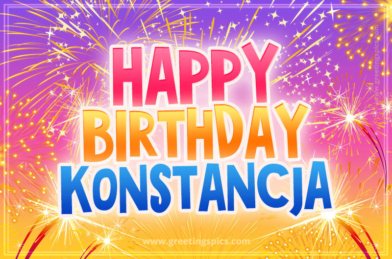 Happy Birthday Konstancja Picture with fireworks