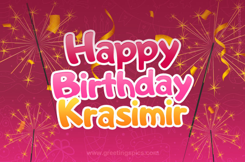 Happy Birthday Krasimir Image with sparklers