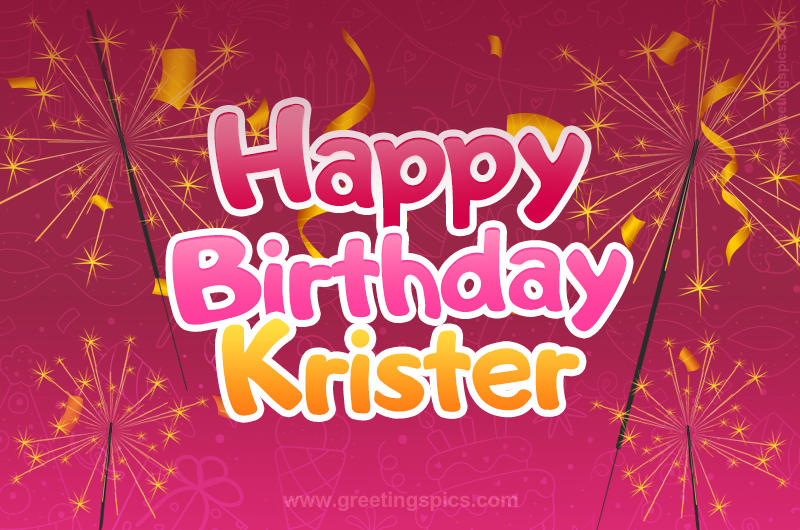 Happy Birthday Krister Image with sparklers