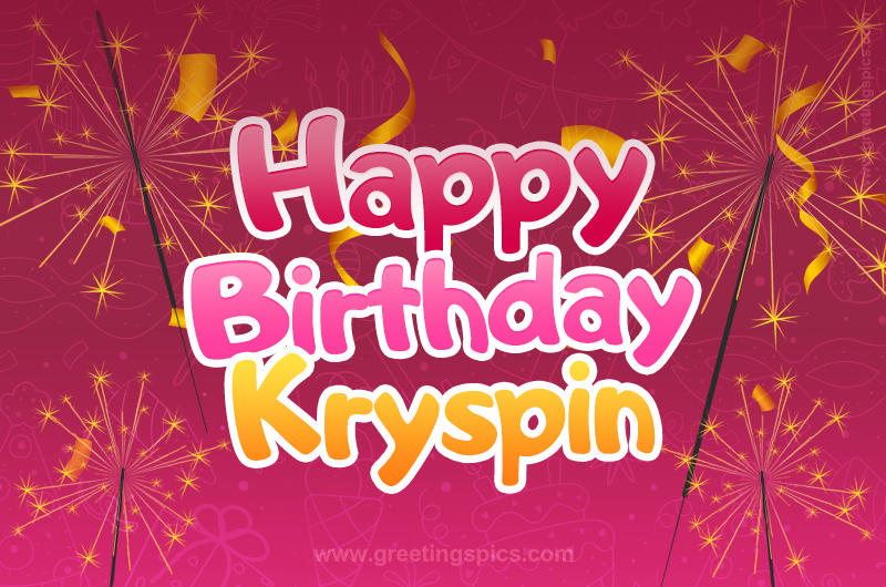 Happy Birthday Kryspin Image with sparklers