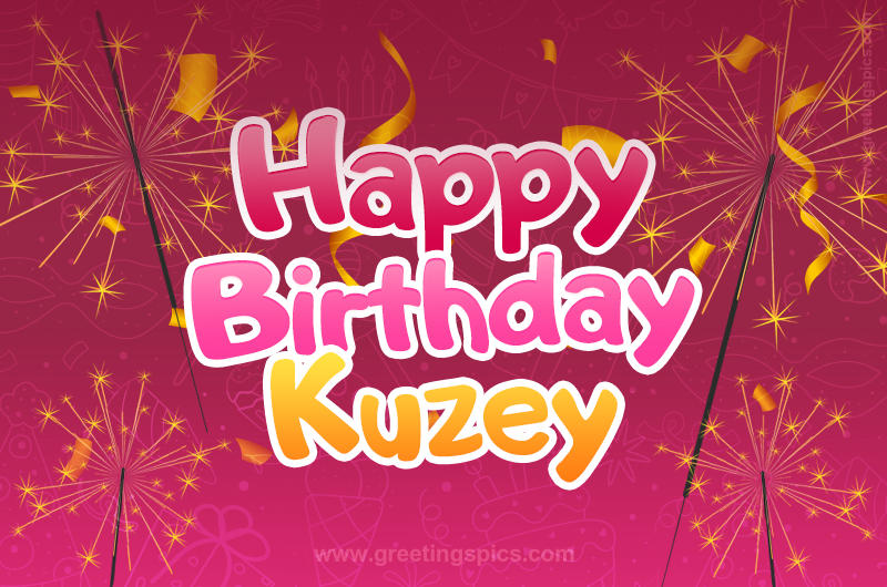 Happy Birthday Kuzey Image with sparklers