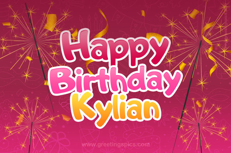 Happy Birthday Kylian Image with sparklers