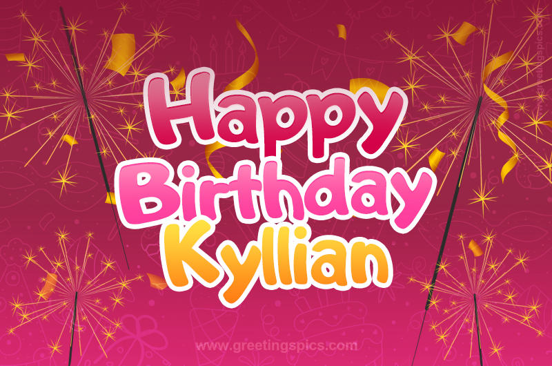 Happy Birthday Kyllian Image with sparklers