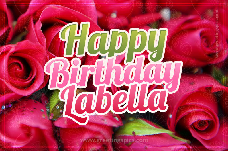 Happy Birthday Labella beautiful Image with red roses