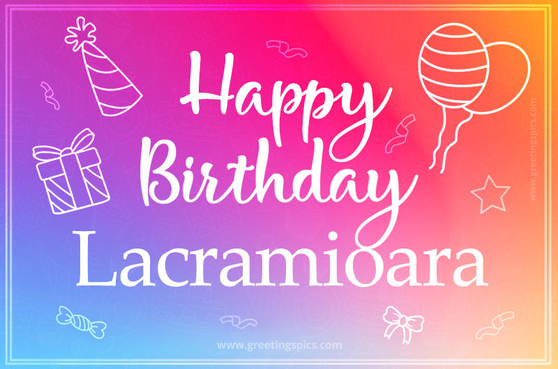 Colorful Happy Birthday Card For Lacramioara