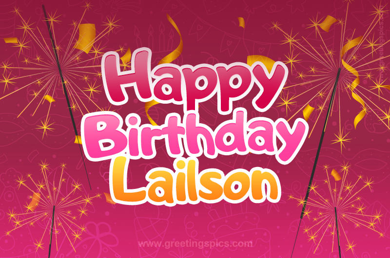 Happy Birthday Lailson Image with sparklers