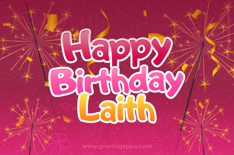 Happy Birthday Laith Image with sparklers