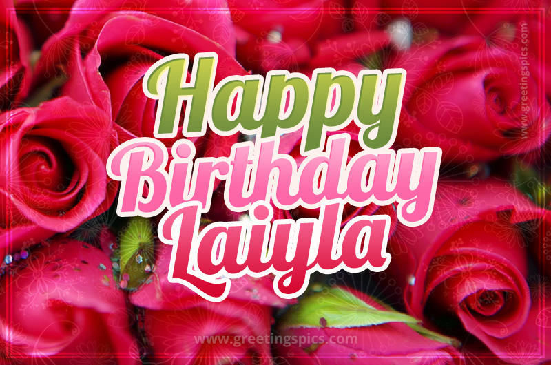 Happy Birthday Laiyla beautiful Image with red roses