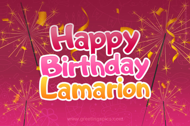 Happy Birthday Lamarion Image with sparklers