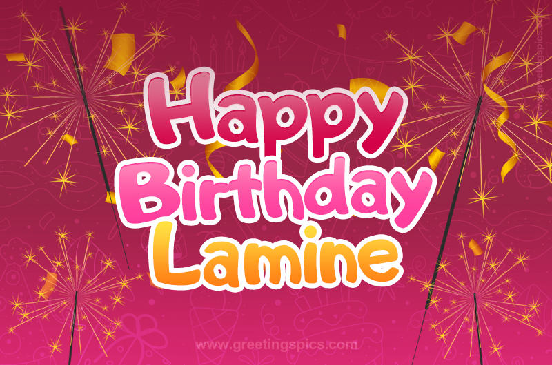 Happy Birthday Lamine Image with sparklers