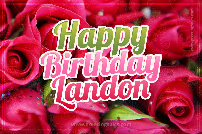 Happy Birthday Landon beautiful Image with red roses