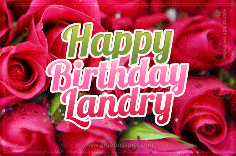 Happy Birthday Landry beautiful Image with red roses