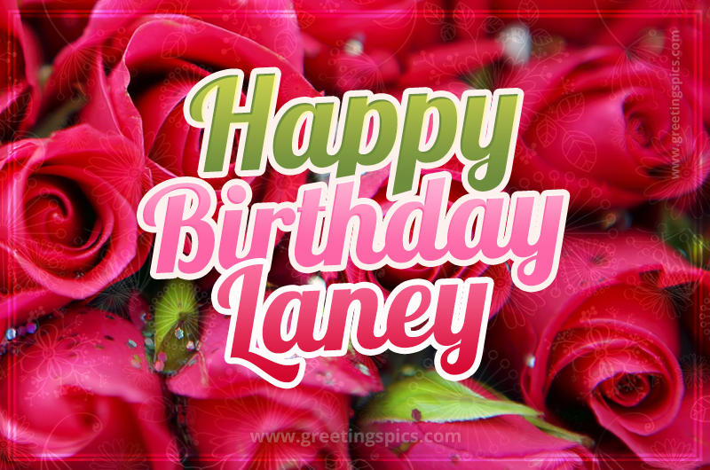 Happy Birthday Laney beautiful Image with red roses