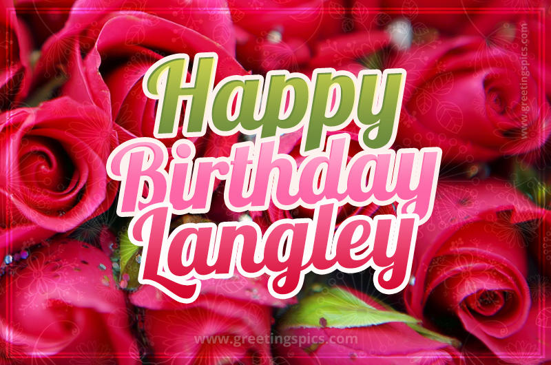 Happy Birthday Langley beautiful Image with red roses