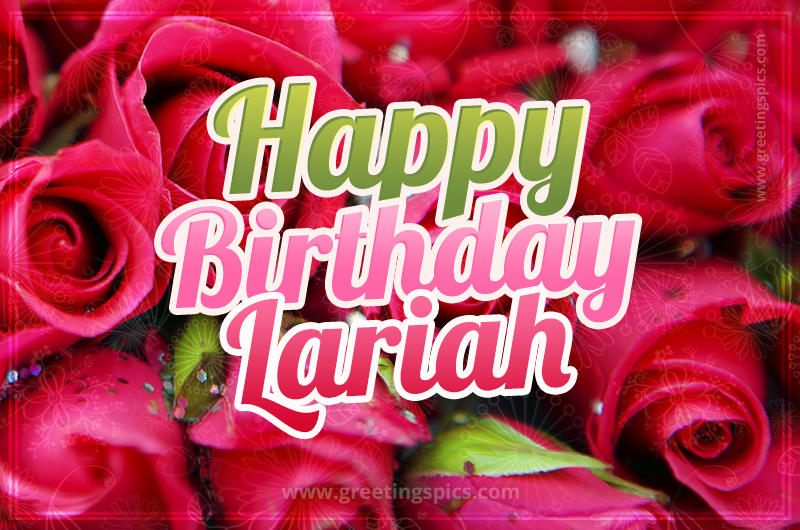 Happy Birthday Lariah beautiful Image with red roses