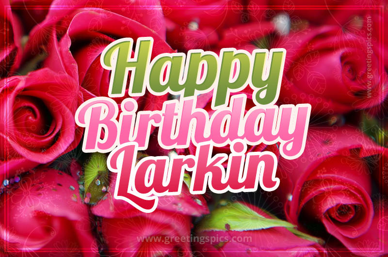 Happy Birthday Larkin beautiful Image with red roses