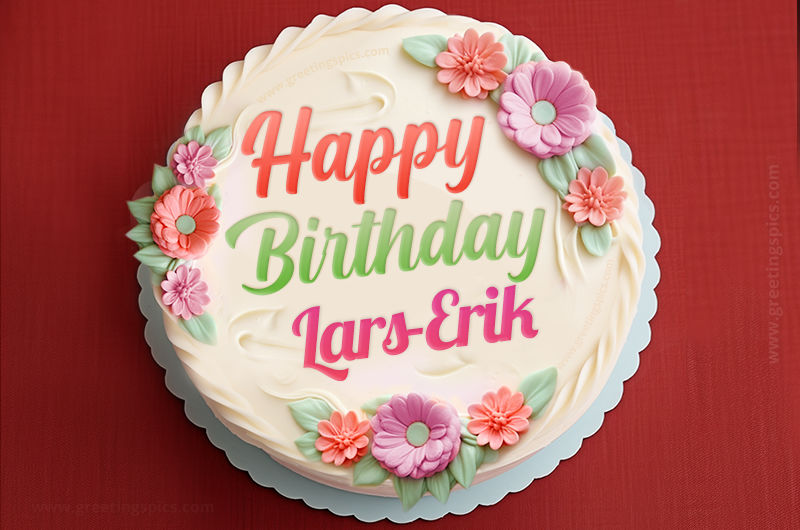 Happy Birthday Lars-Erik Cake Image With Name