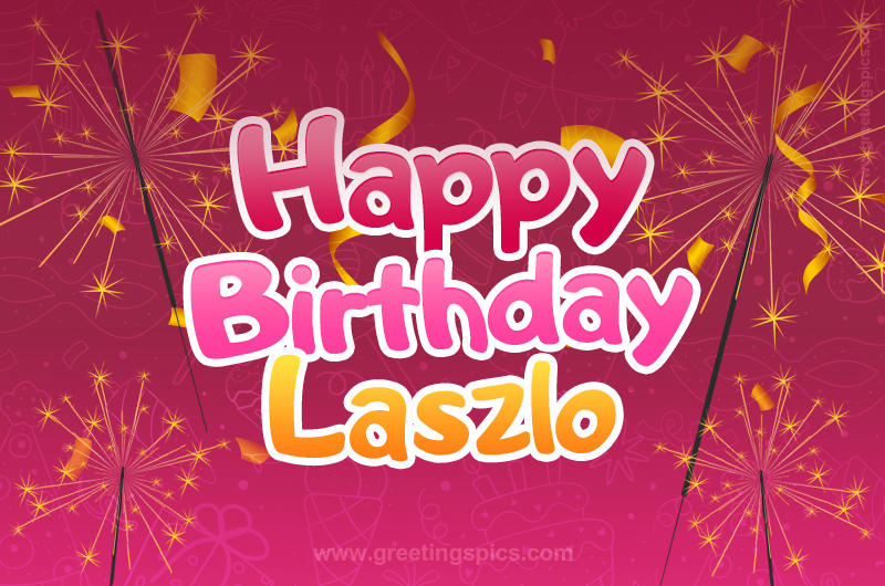 Happy Birthday Laszlo Image with sparklers