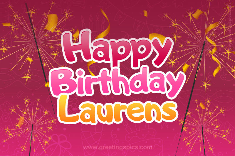 Happy Birthday Laurens Image with sparklers