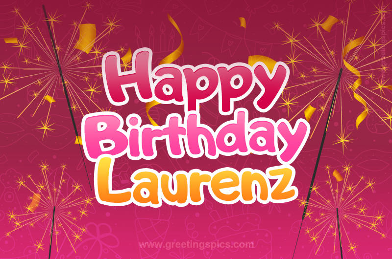 Happy Birthday Laurenz Image with sparklers