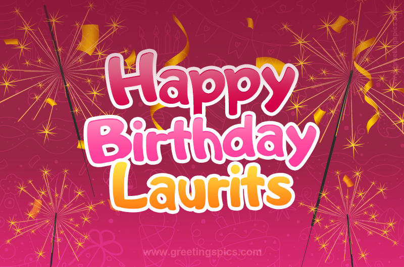 Happy Birthday Laurits Image with sparklers