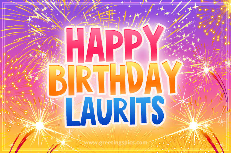 Happy Birthday Laurits Picture with fireworks