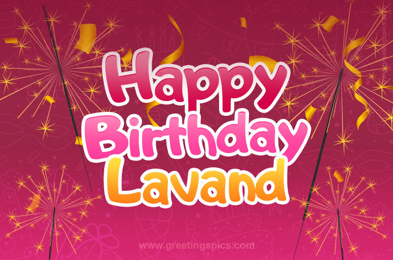 Happy Birthday Lavand Image with sparklers