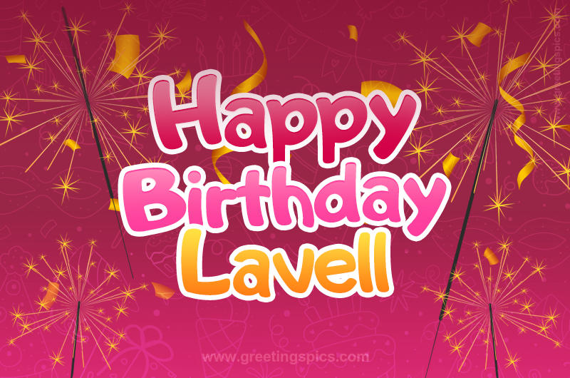 Happy Birthday Lavell Image with sparklers