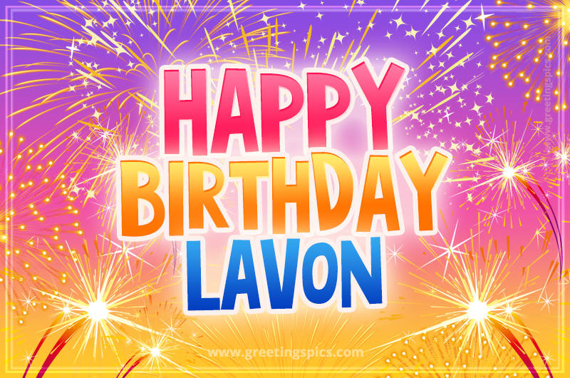 Happy Birthday Lavon Picture with fireworks