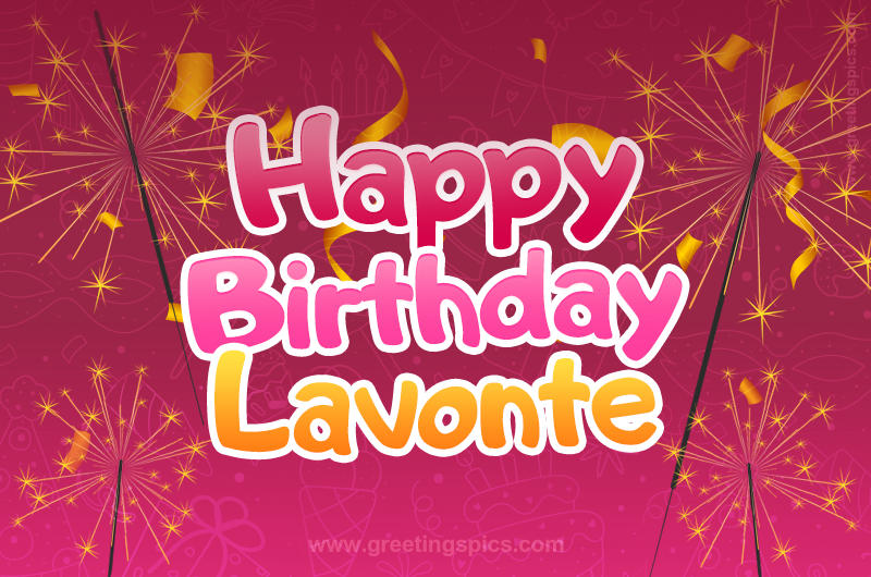 Happy Birthday Lavonte Image with sparklers