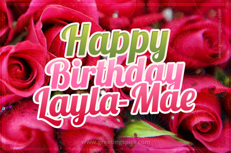 Happy Birthday Layla-Mae beautiful Image with red roses