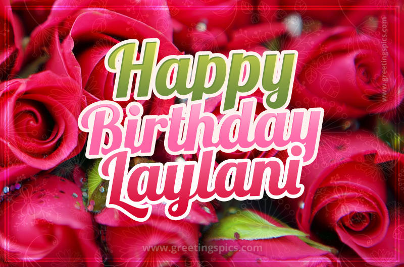 Happy Birthday Laylani beautiful Image with red roses