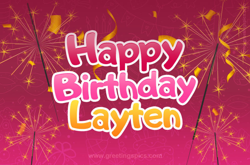 Happy Birthday Layten Image with sparklers