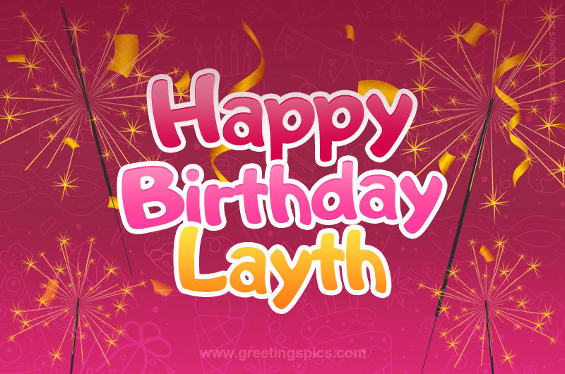 Happy Birthday Layth Image with sparklers