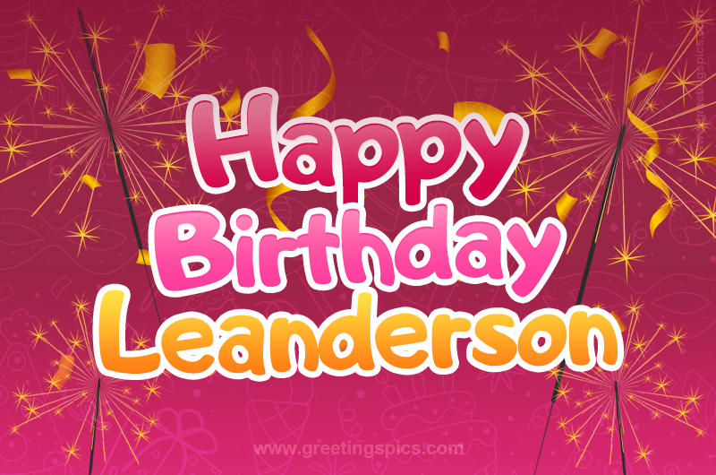 Happy Birthday Leanderson Image with sparklers