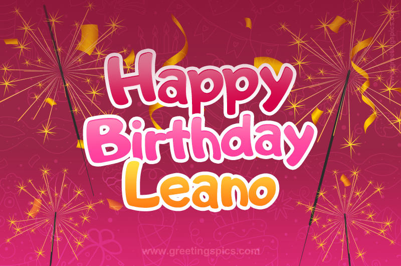 Happy Birthday Leano Image with sparklers