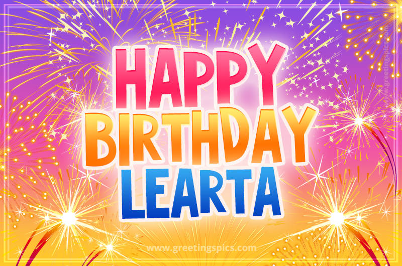 Happy Birthday Learta Picture with fireworks