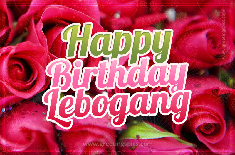 Happy Birthday Lebogang beautiful Image with red roses