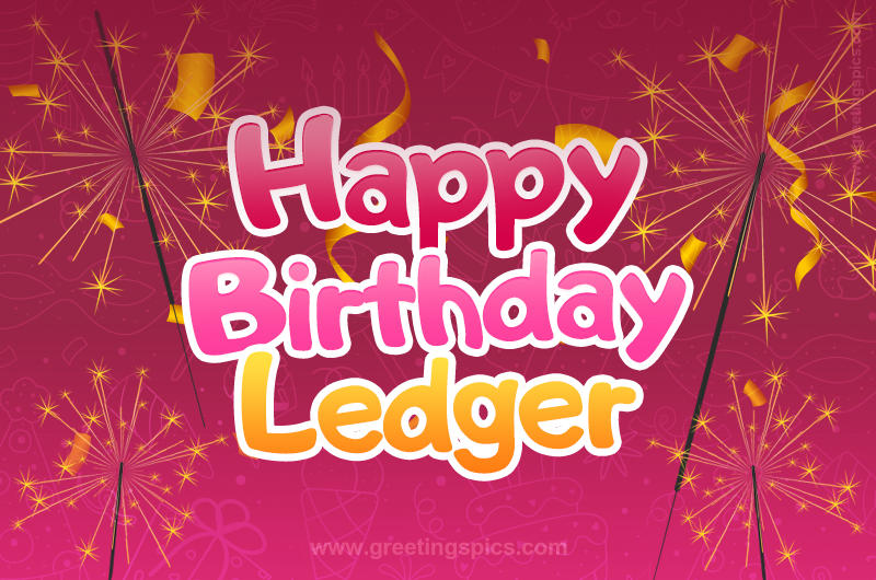 Happy Birthday Ledger Image with sparklers