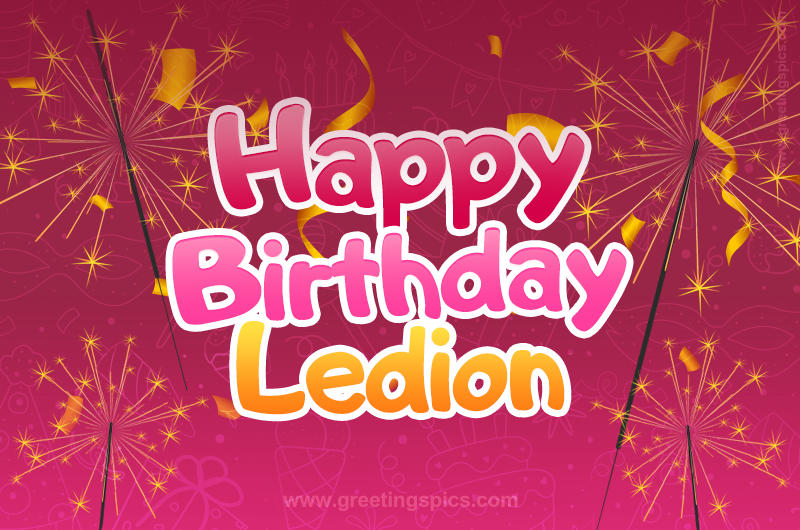 Happy Birthday Ledion Image with sparklers