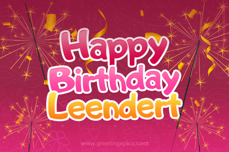 Happy Birthday Leendert Image with sparklers