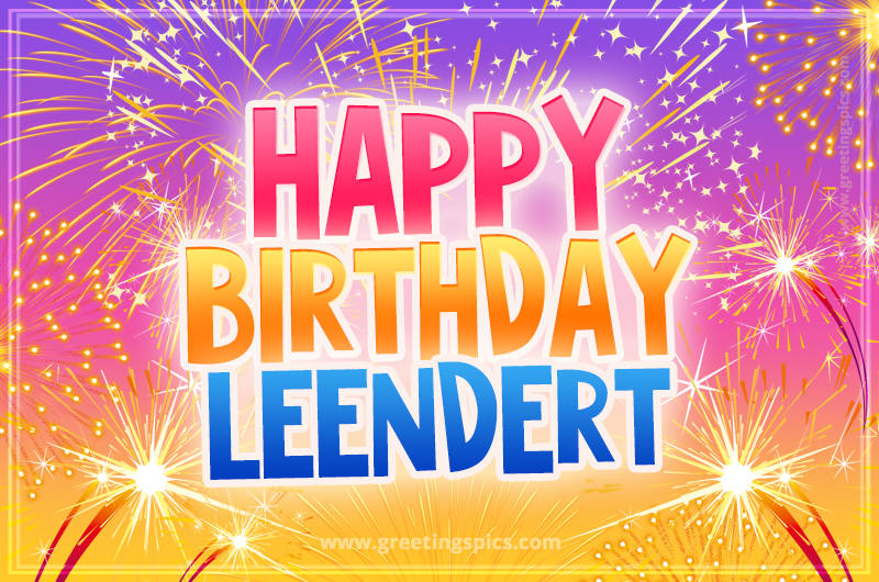 Happy Birthday Leendert Picture with fireworks