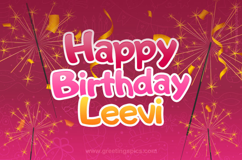 Happy Birthday Leevi Image with sparklers