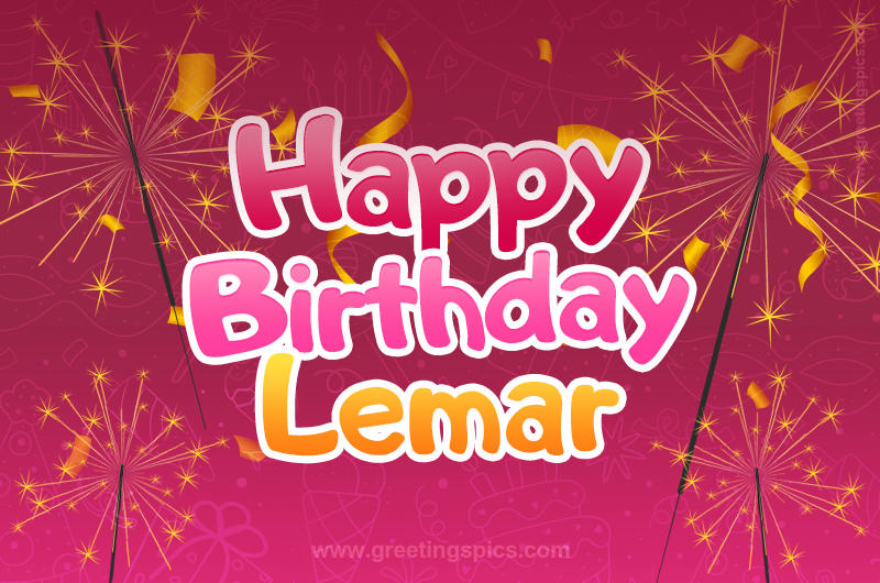 Happy Birthday Lemar Image with sparklers