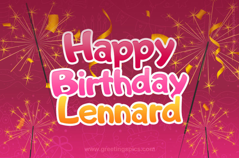 Happy Birthday Lennard Image with sparklers