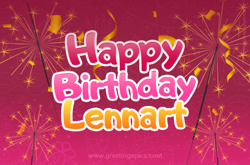 Happy Birthday Lennart Image with sparklers